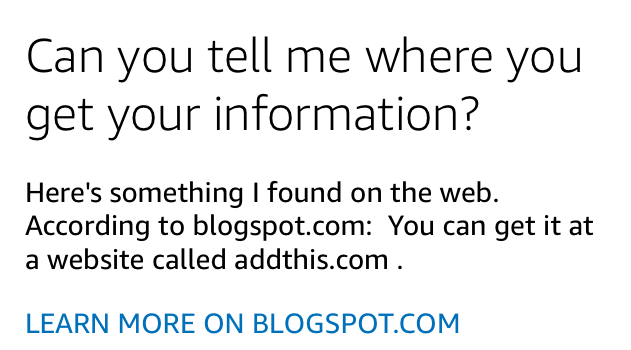 Can you tell me where you get your information? - Here's something I found on the web...
